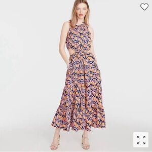 J. Crew Harbour Side-Cutout Dress in Printer Block Print. Medium Tall: EUC